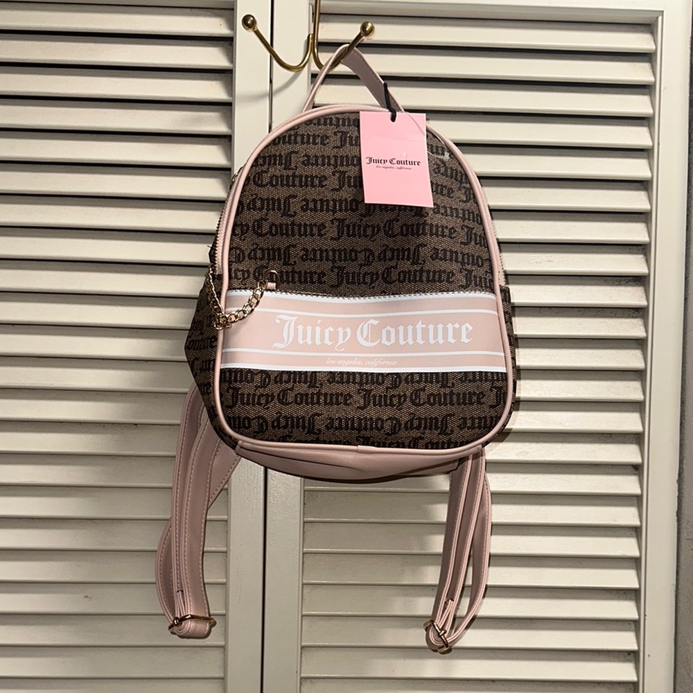 Juicy Couture Pink and Brown Backpack and Wallet